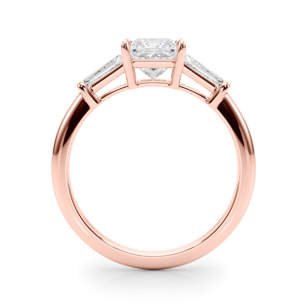 3 STONE RING SQUARE CENTER TAPER BAGUTTE SIDES