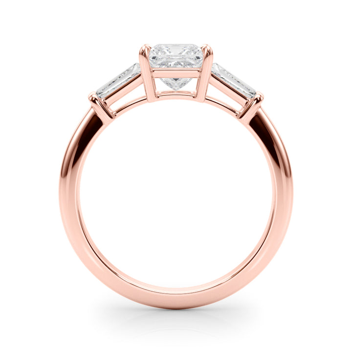 3 STONE RING SQUARE CENTER TAPER BAGUTTE SIDES