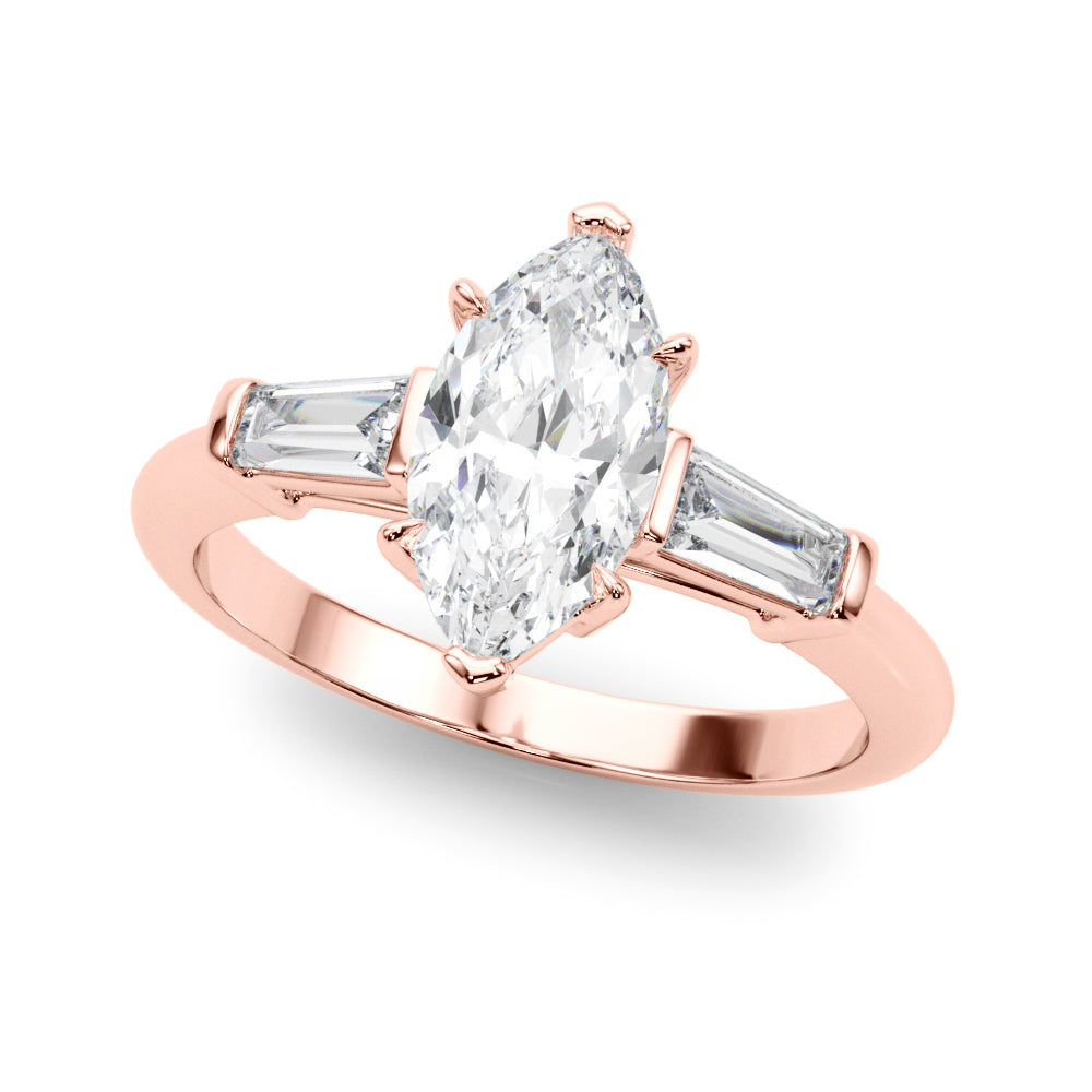 Rose Gold Marquise Diamond Ring 0.69ctw