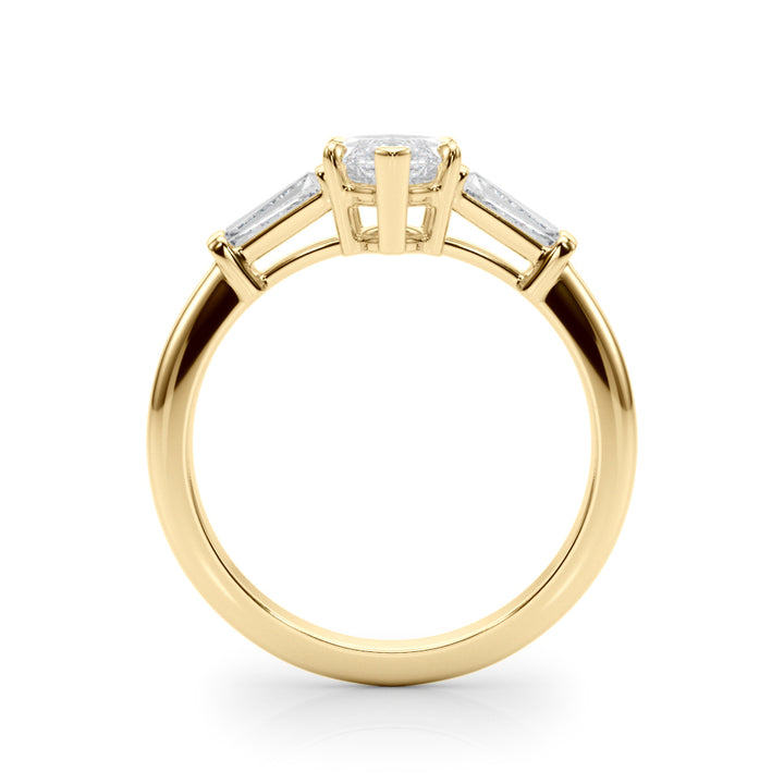 14K Yellow Gold Marquise Diamond Engagement Ring