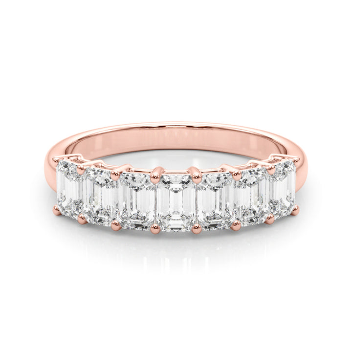 14K Rose Gold Multi-Stone Emerald Diamond Ring