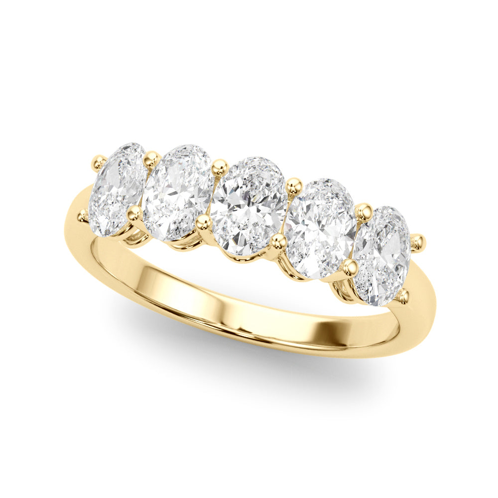 18K Yellow Gold Oval Diamond Wedding Ring