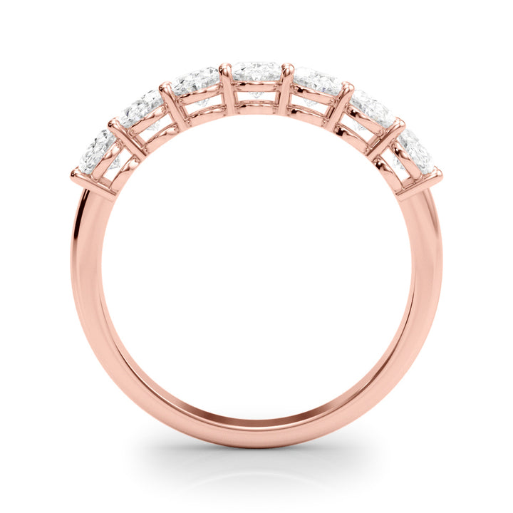 18K Rose Gold Oval Diamond Wedding Ring