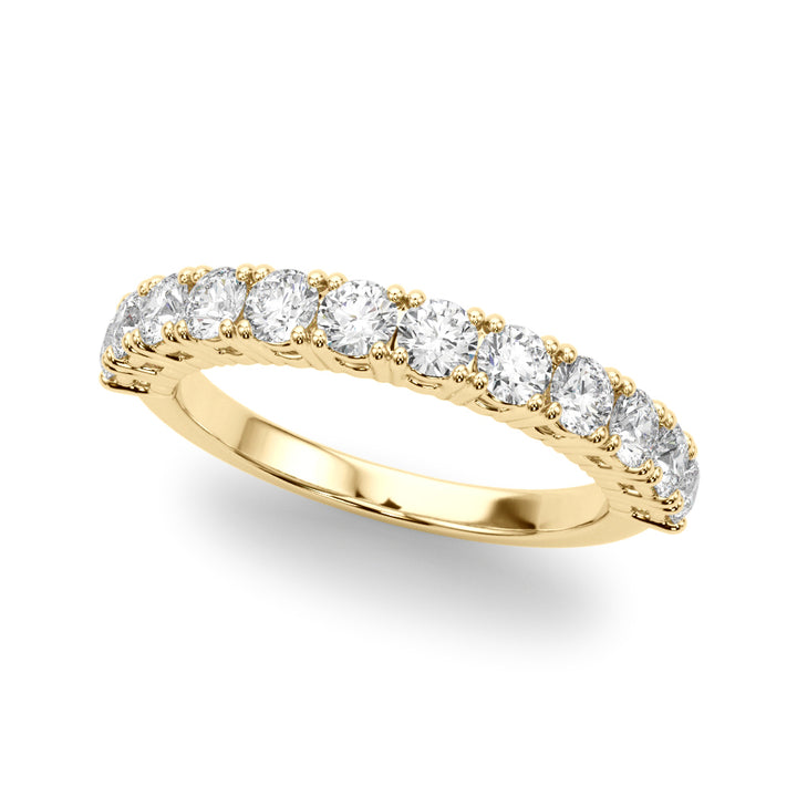 14K Yellow Gold Lab Diamond Straight Wedding Band