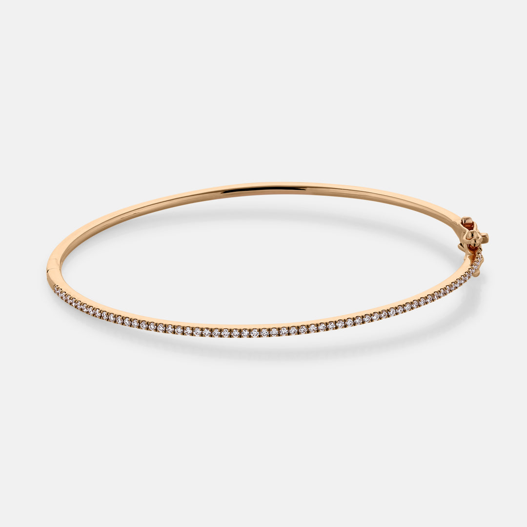 Half Pave Diamond Bangle (0.45tcw)