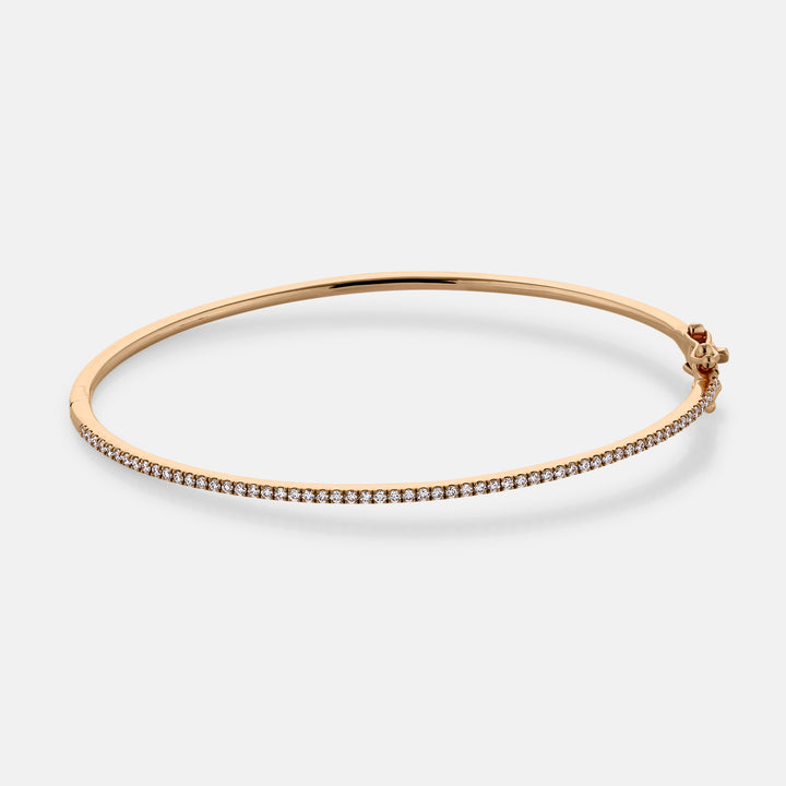 Half Pave Diamond Bangle (0.45tcw)