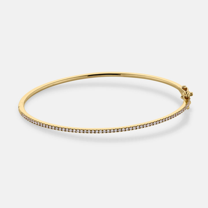 Half Pave Diamond Bangle (0.45tcw)