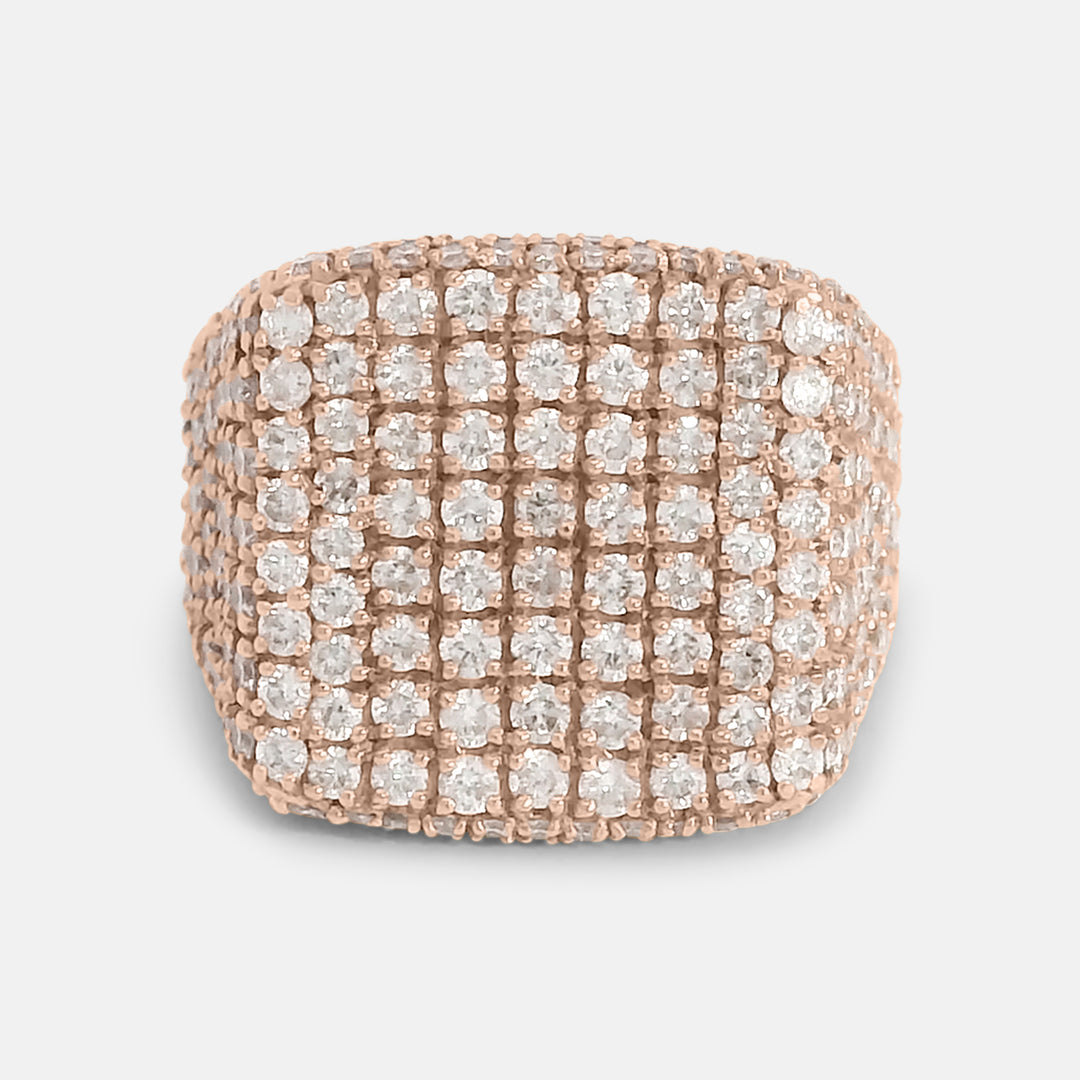 Full Pave Diamond Signet Ring