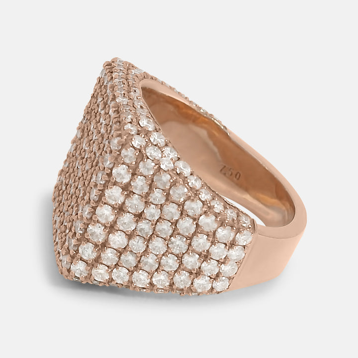 Full Pave Diamond Signet Ring