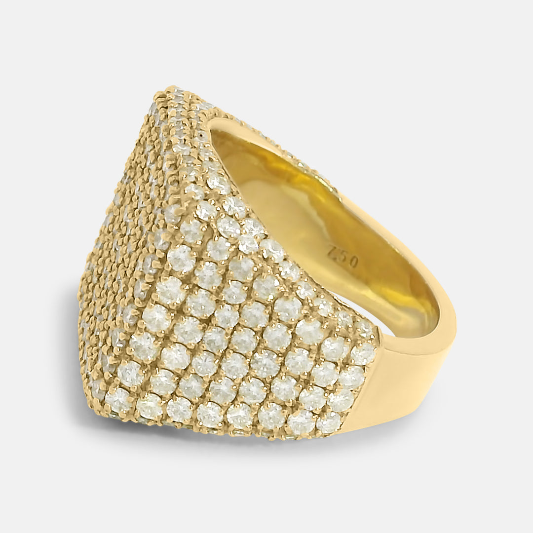 Full Pave Diamond Signet Ring