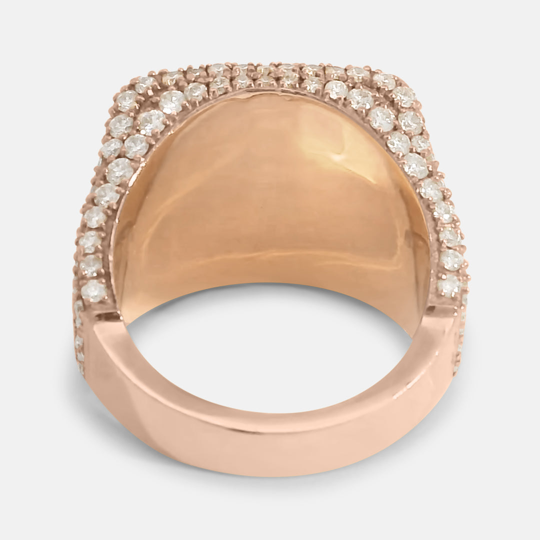 Full Pave Diamond Signet Ring