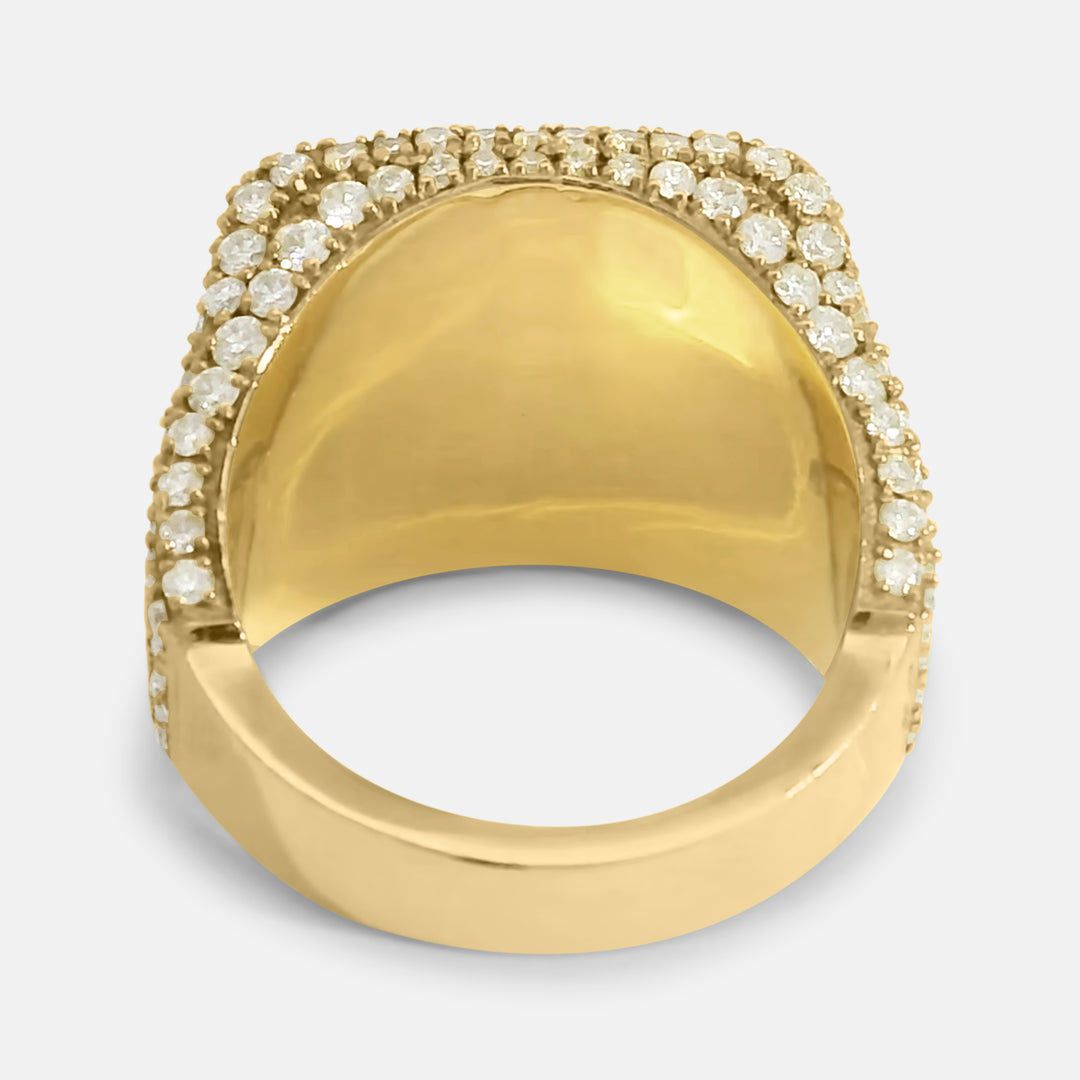 Full Pave Diamond Signet Ring