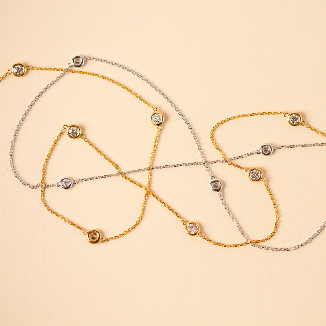 7 Diamond Bezel Necklace