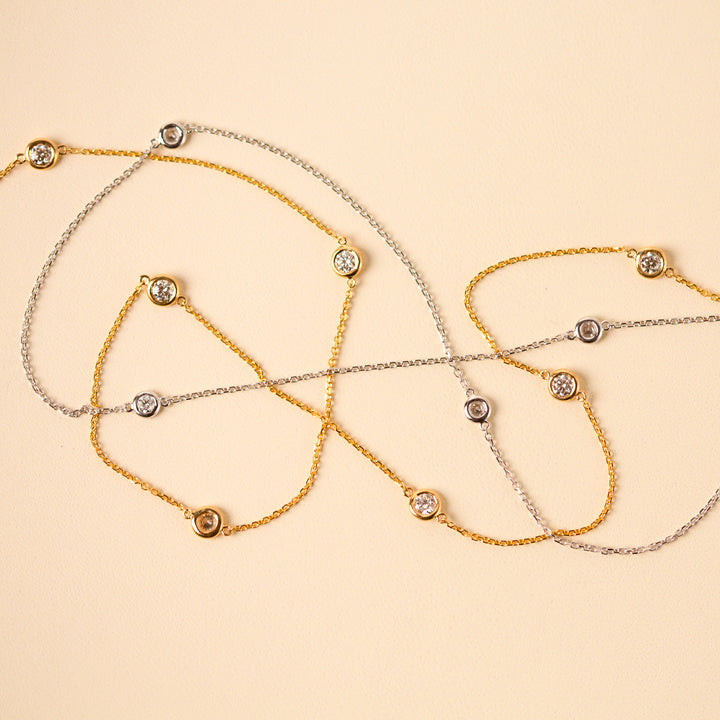 7 Diamond Bezel Necklace