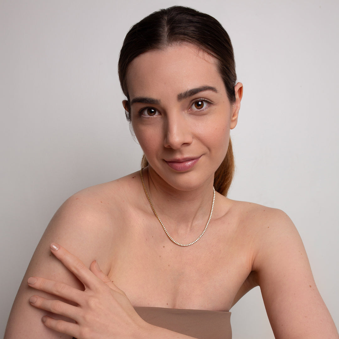 Classic Tennis Necklace w/ 3/4 Diamonds (6.7tcw)