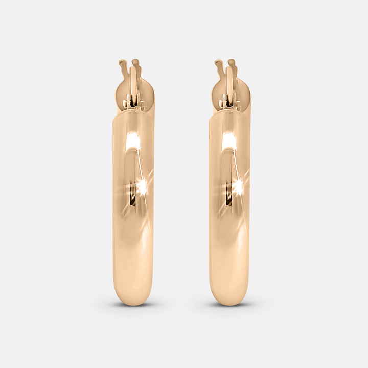 Bold Rounded Hoop Earrings 15mm