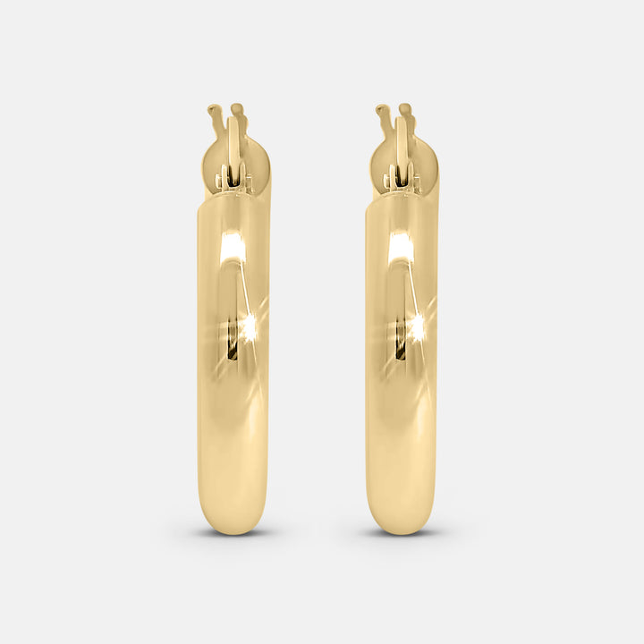 Bold Rounded Hoop Earrings 15mm