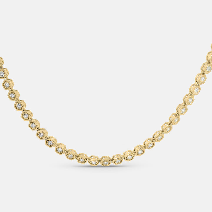 Hexagonal Tennis Necklace (1.9tcw)