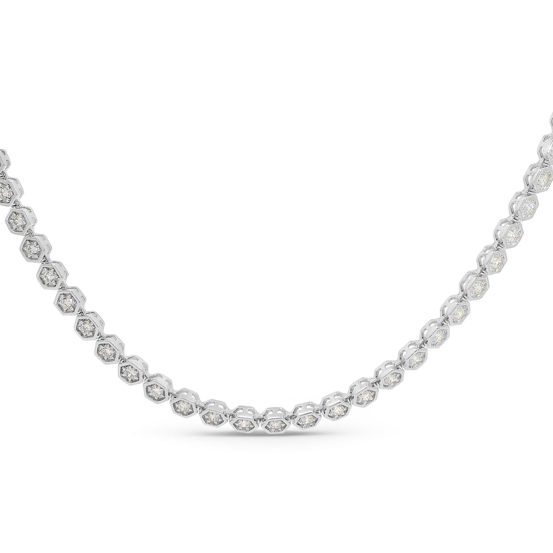 Hexagonal Tennis Necklace (1.9tcw)