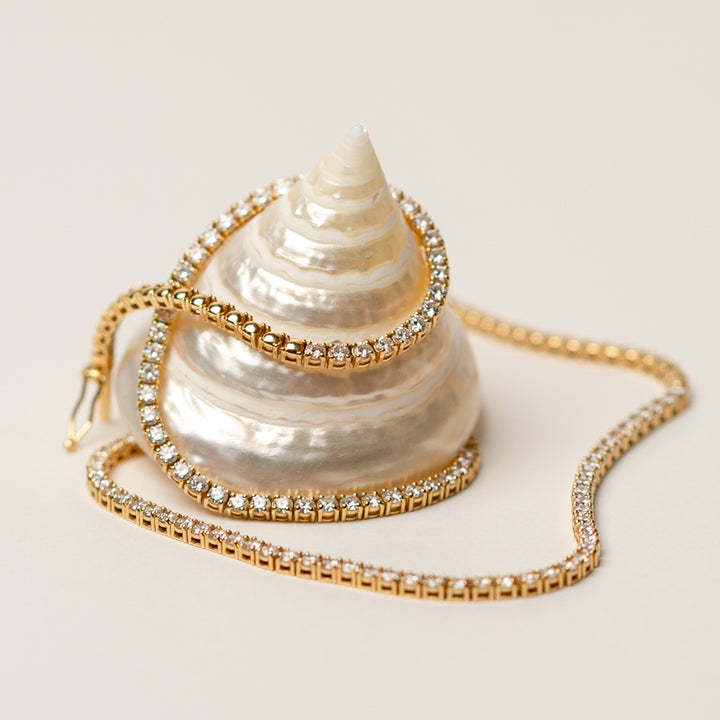 Classic Tennis Necklace w/ 3/4 Diamonds (6.7tcw)