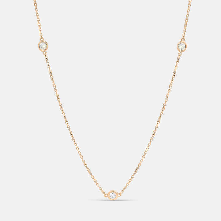 5 Diamond Bezel Necklace