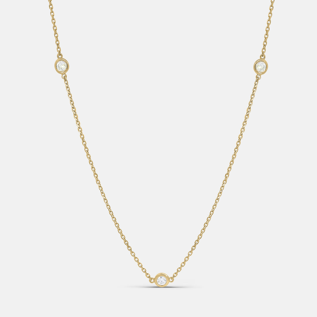 5 Diamond Bezel Necklace