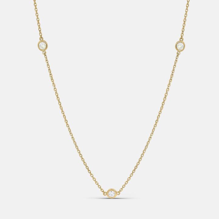 5 Diamond Bezel Necklace