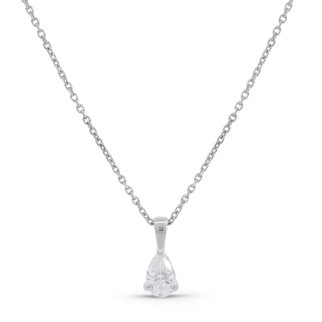 Pear Shape Solitaire Diamond Pendant (0.25tcw)