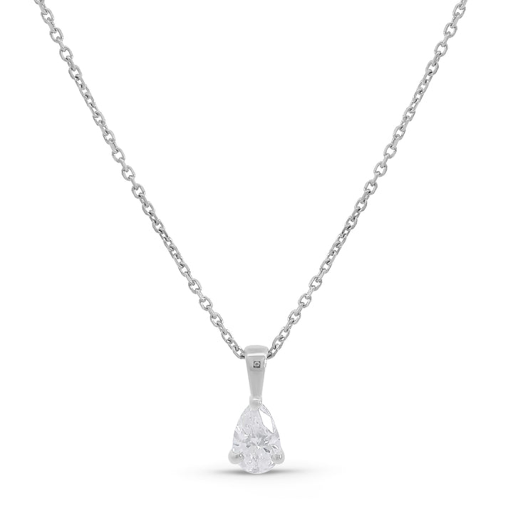 Pear Shape Solitaire Diamond Pendant (0.25tcw)