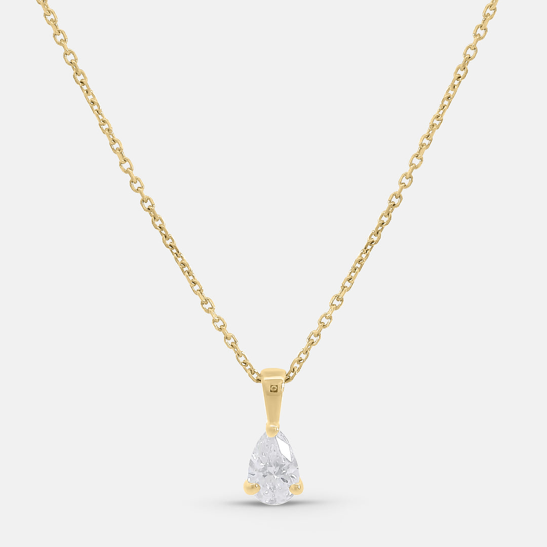 Pear Shape Solitaire Diamond Pendant (0.25tcw)