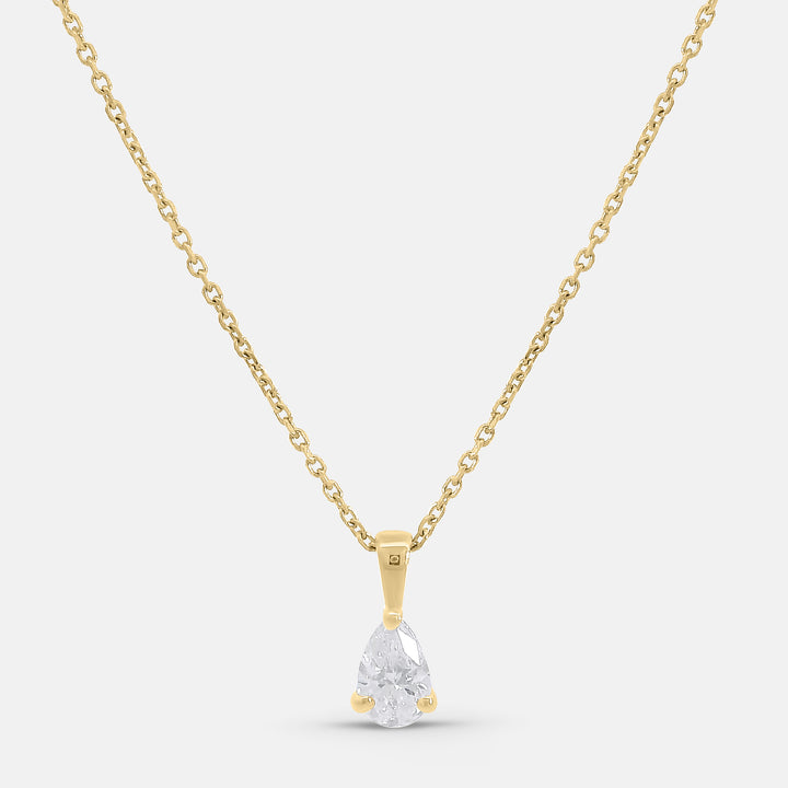Pear Shape Solitaire Diamond Pendant (0.25tcw)