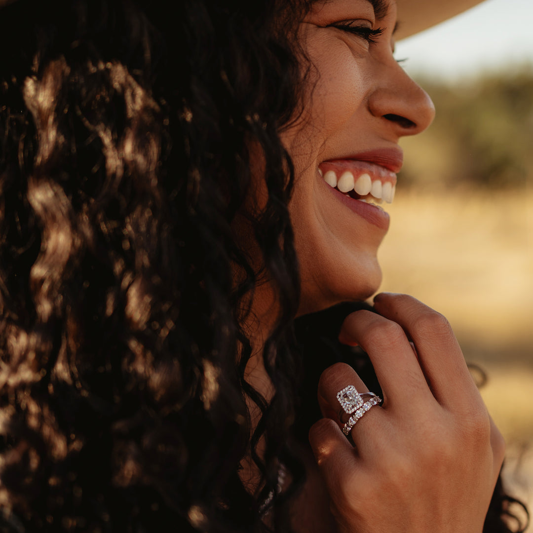 Chloe Radiant Cut w/ Halo Engagement Ring