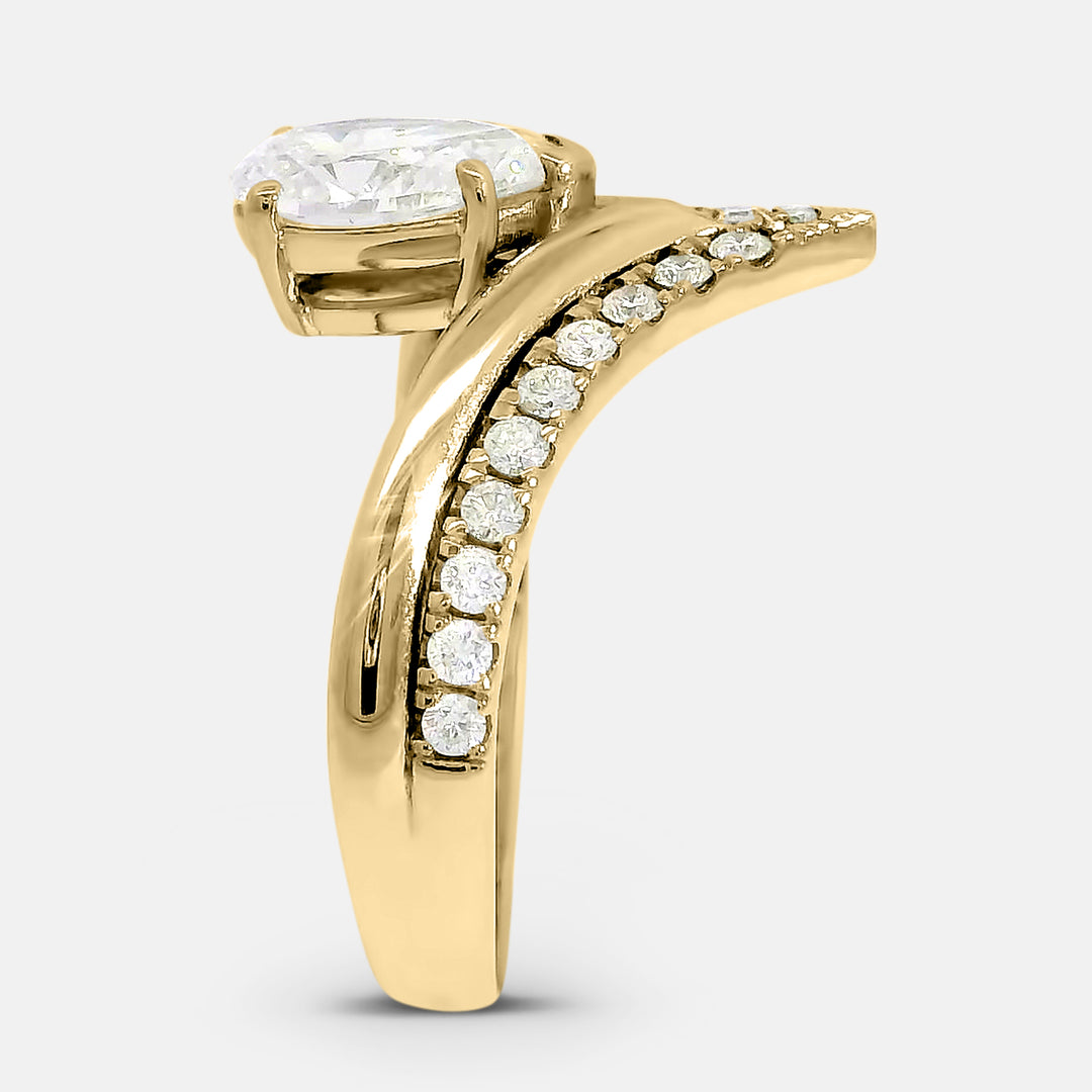 Anna Pear Wishbone Engagement Ring