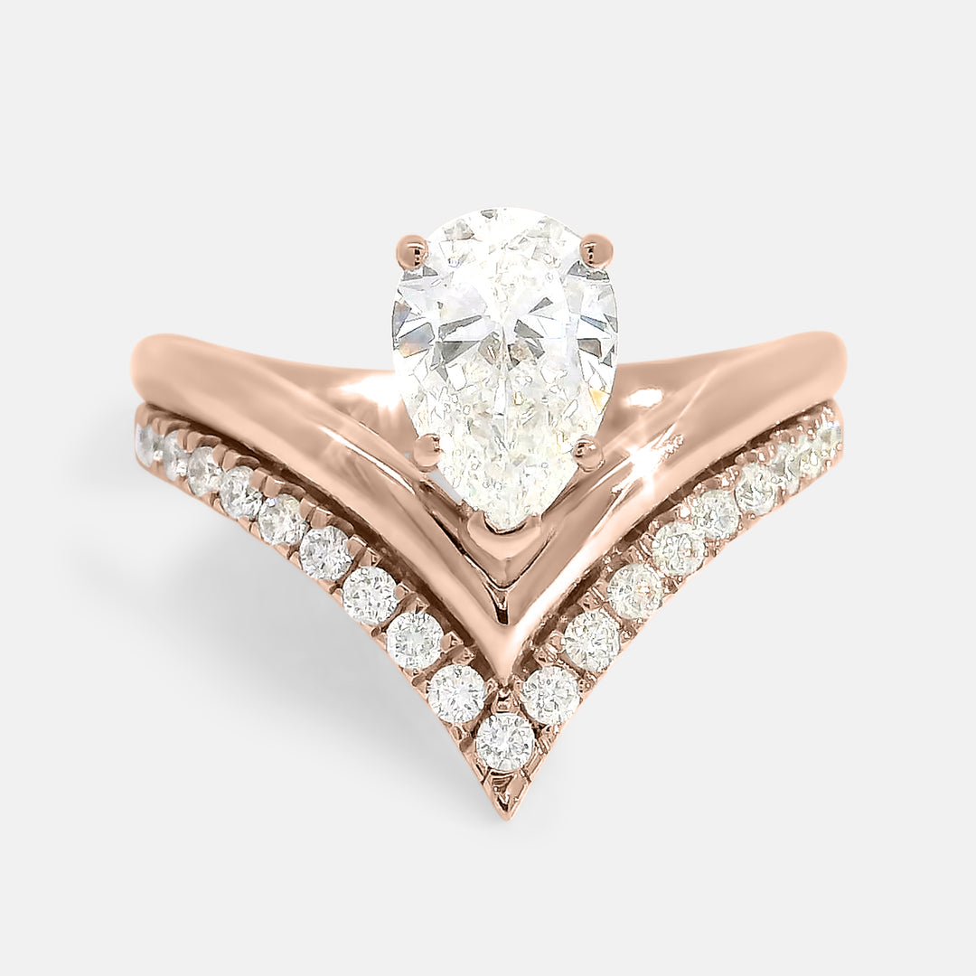 Anna Pear Wishbone Engagement Ring