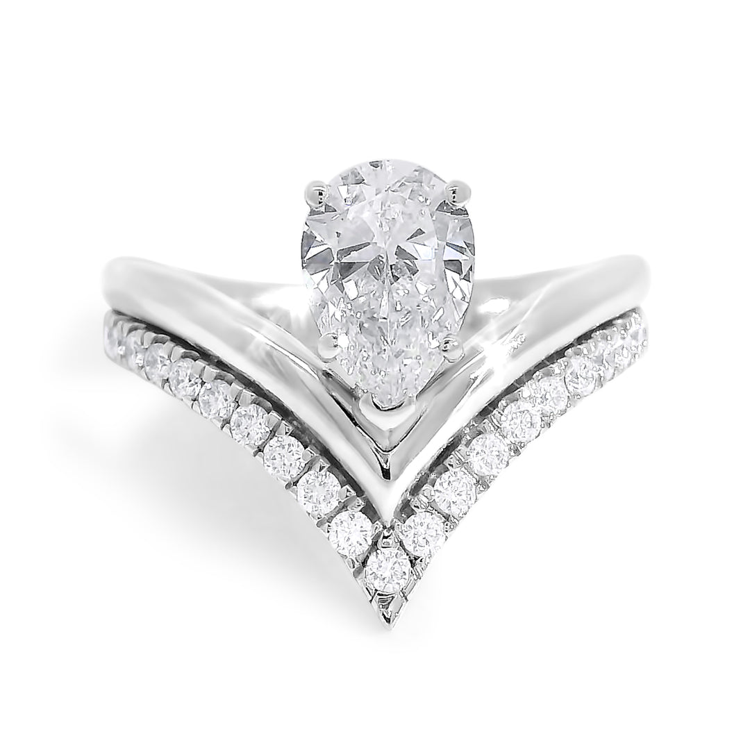 Anna Pear Wishbone Engagement Ring