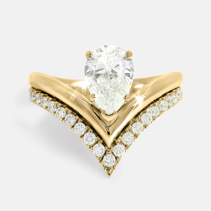 Anna Pear Wishbone Engagement Ring