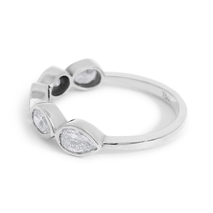Half Pave Pear Bezel Band