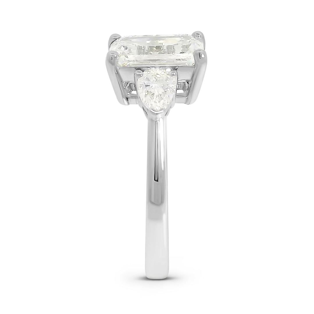 Candace Emerald w/ Tapered Pear Engagement Ring