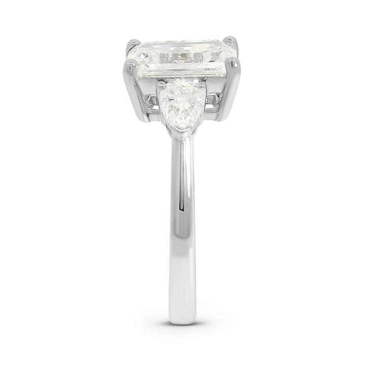 Candace Emerald w/ Tapered Pear Engagement Ring