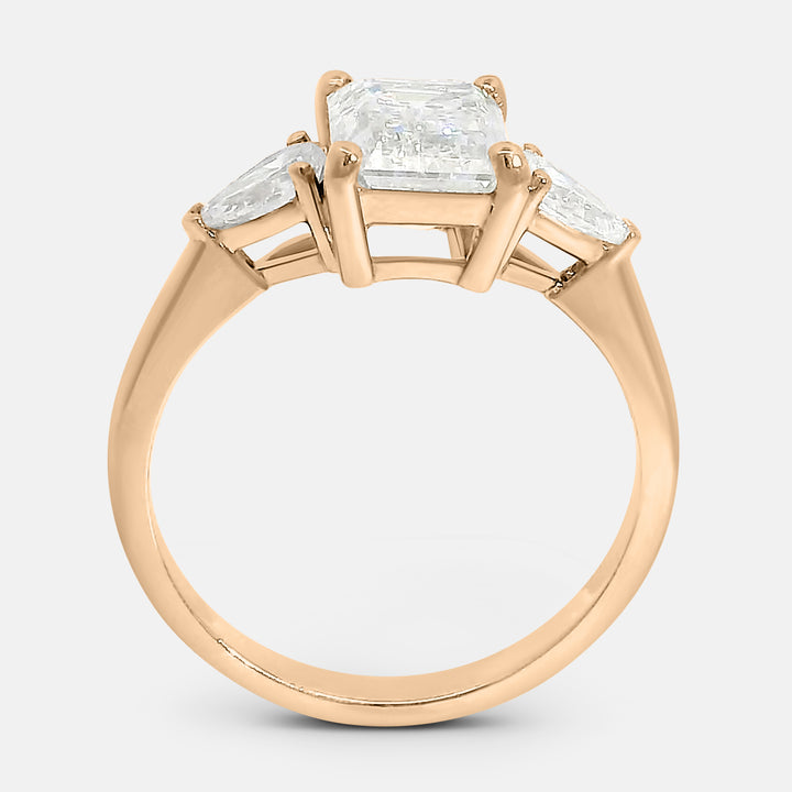 Candace Emerald w/ Tapered Pear Engagement Ring