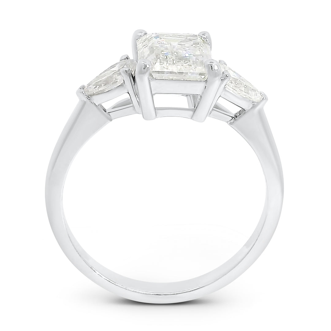 Candace Emerald w/ Tapered Pear Engagement Ring