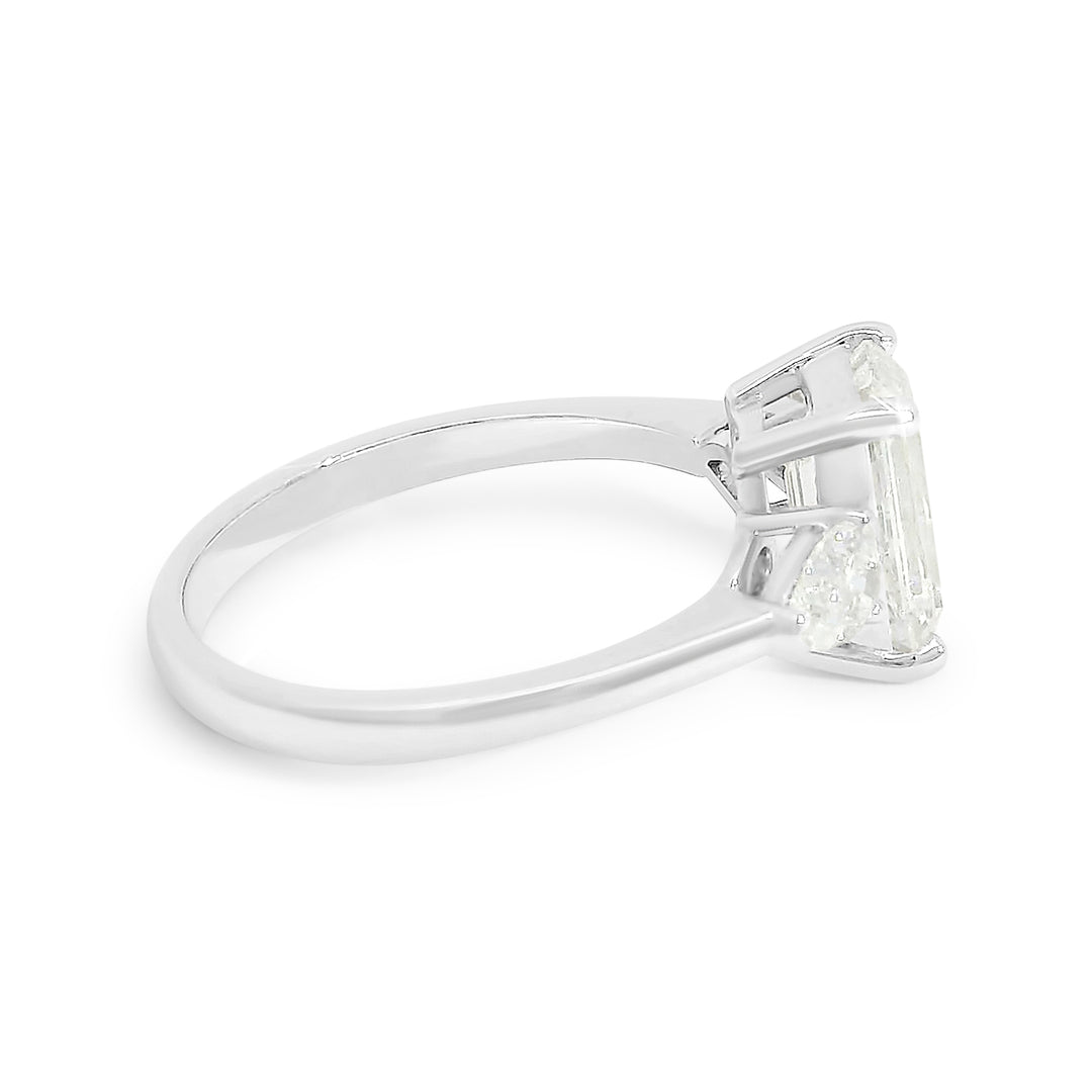 Candace Emerald w/ Tapered Pear Engagement Ring