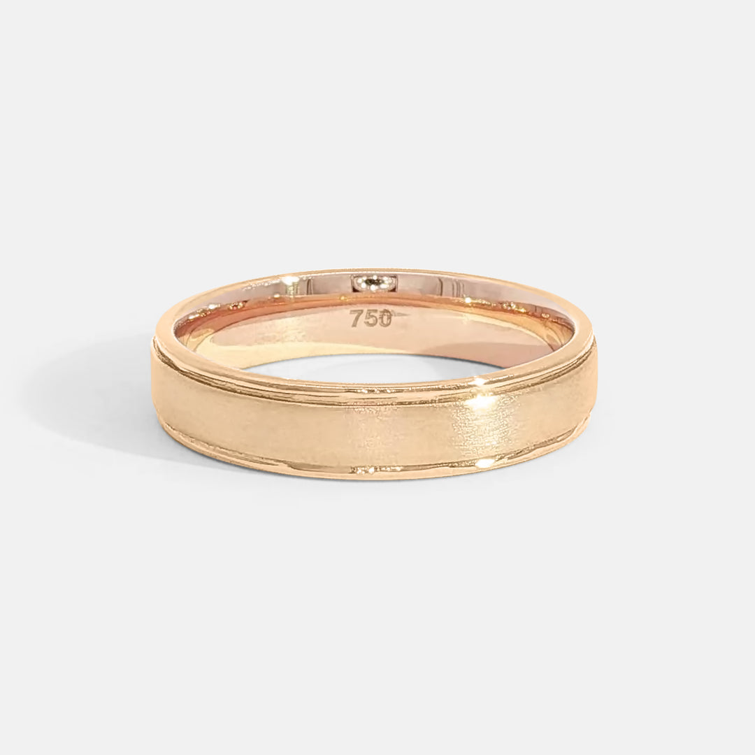 Brushed Channel Wedding Band