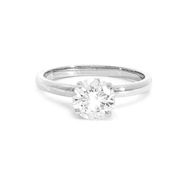 Peace Round Brilliant Cut Engagement Ring