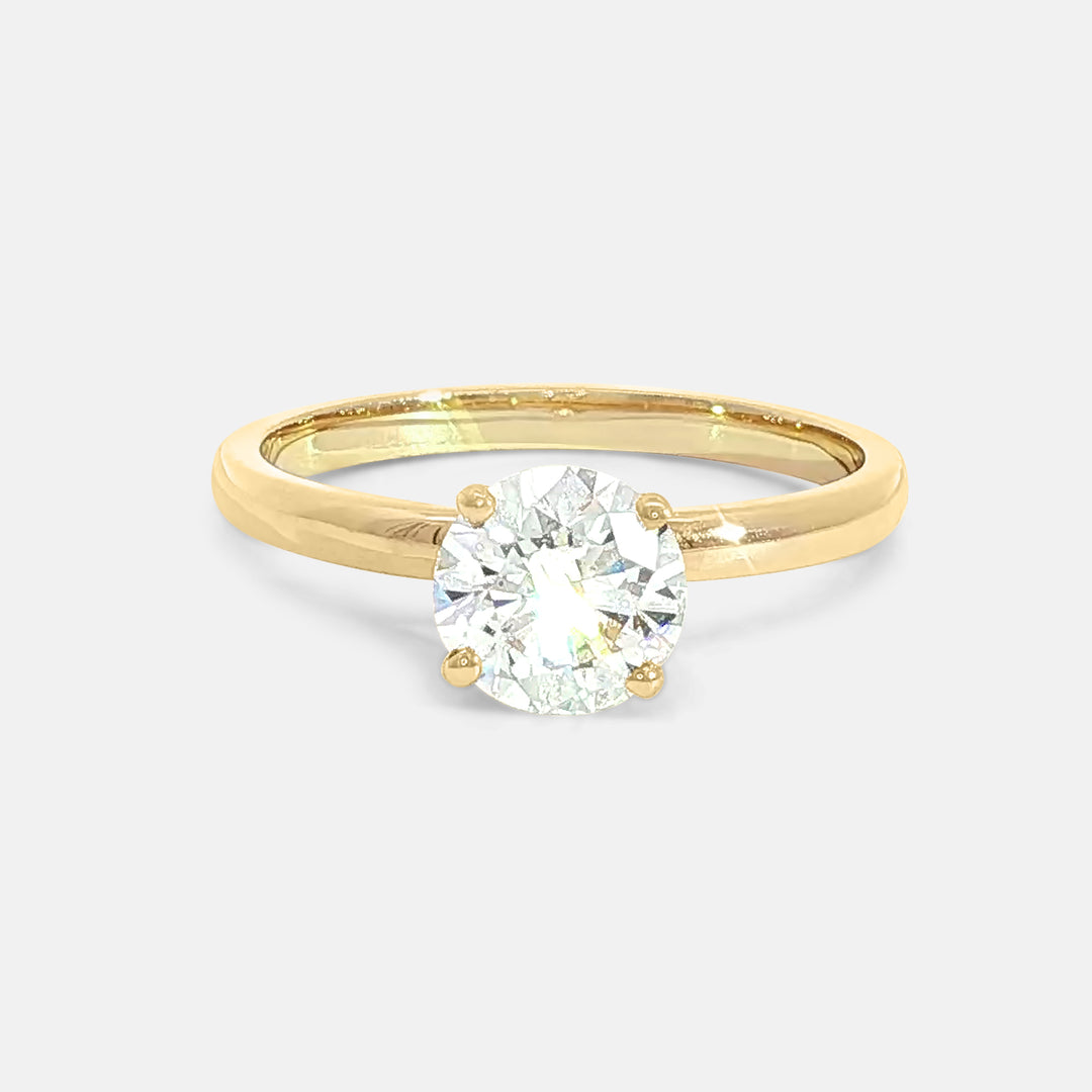 Peace Round Brilliant Cut Engagement Ring