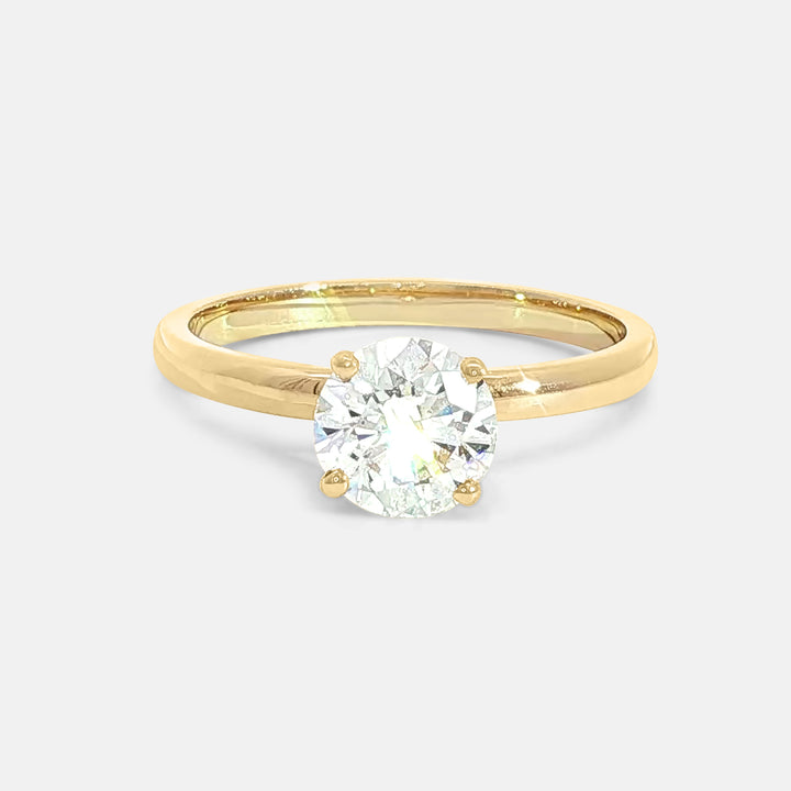 Peace Round Brilliant Cut Engagement Ring