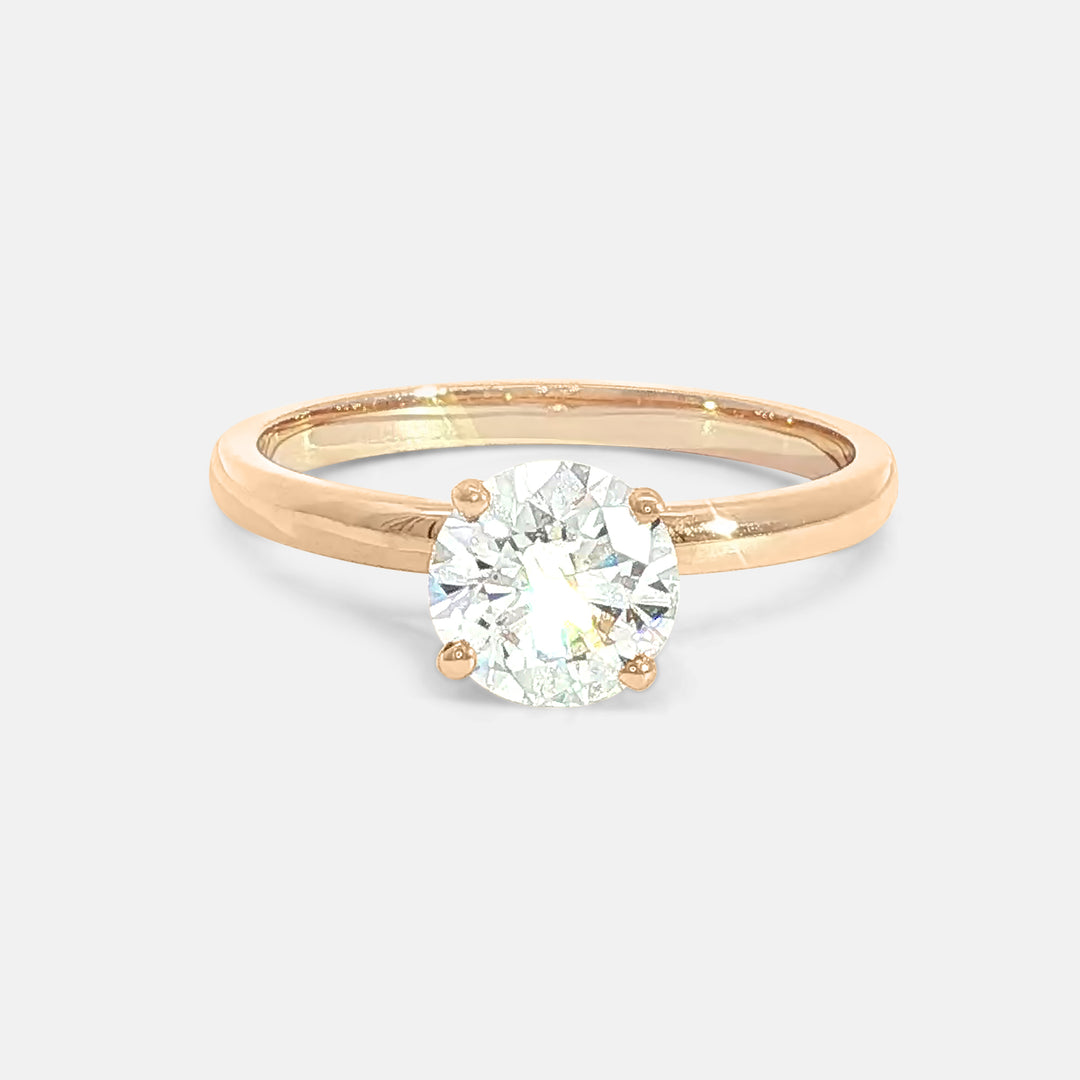Peace Round Brilliant Cut Engagement Ring