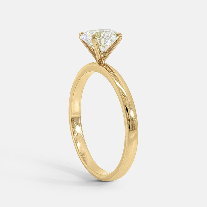 Peace Round Brilliant Cut Engagement Ring