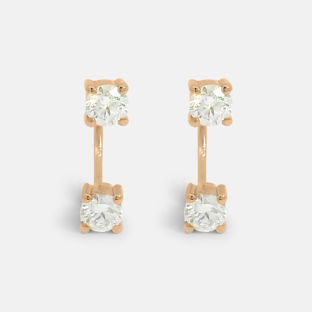 U Shape Diamond Stud Earrings