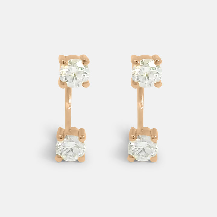 U Shape Diamond Stud Earrings